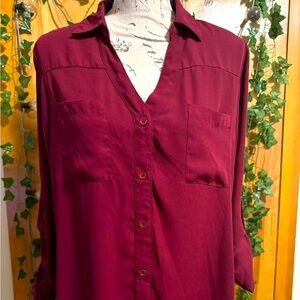 Burgundy Blouse size large